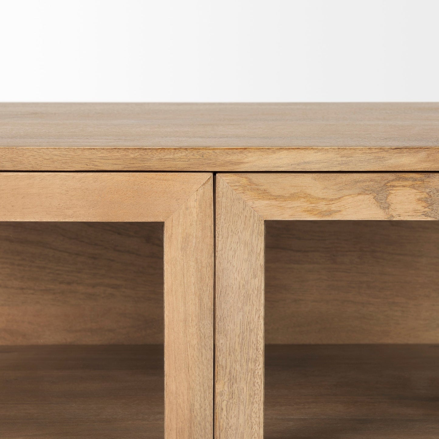 Arelius Two Glass Doors Accent Cabinet