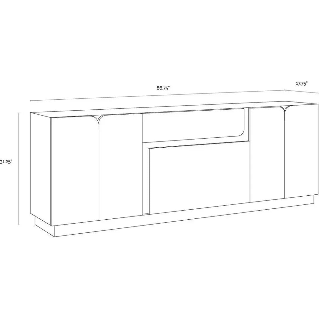 Arezza Sideboard Solid Wood Shelving - LOOMLAN - SUNPAN - Sideboards