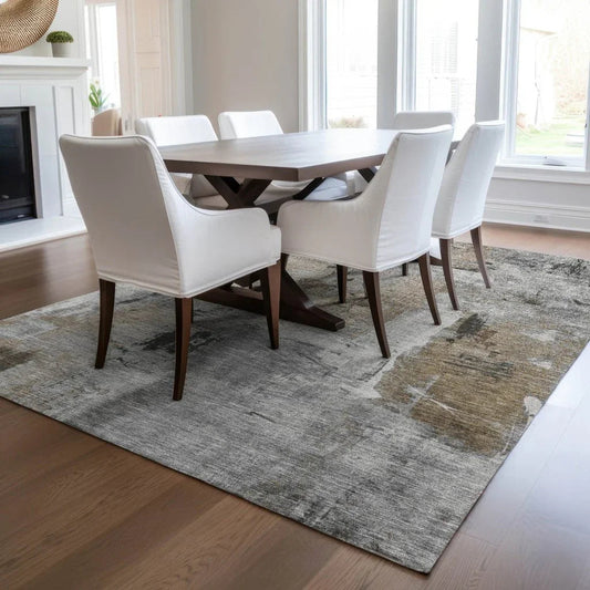 Aria Gray Washable Indoor-Outdoor Rug-Outdoor Rugs-LOOMLAN Rugs-LOOMLAN