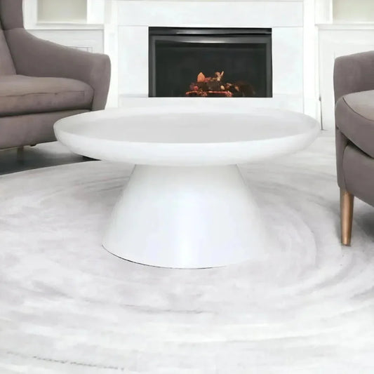 Aria Resin White Round Coffee Table-Outdoor Coffee Tables-Artesia-LOOMLAN