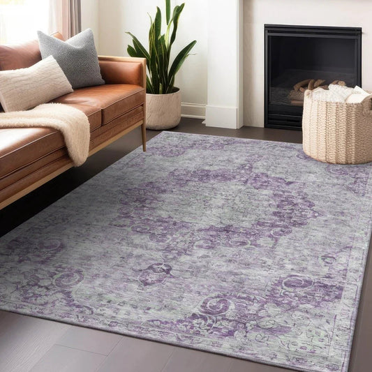 Arienne Purple Washable Indoor - Outdoor Rug - LOOMLAN - LOOMLAN Rugs - Outdoor Rugs