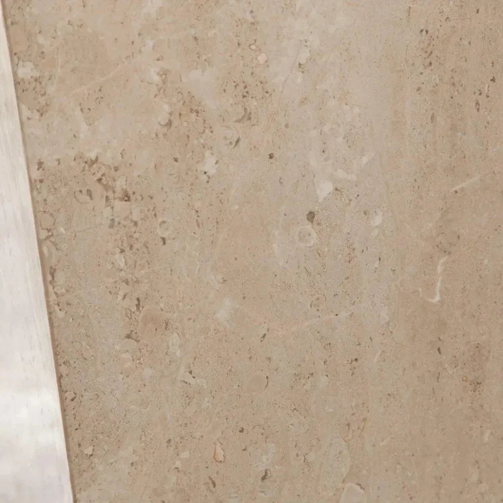 Ark Genuine Beige Marble Square Pedestal End Table - LOOMLAN - Diamond Sofa - Side Tables