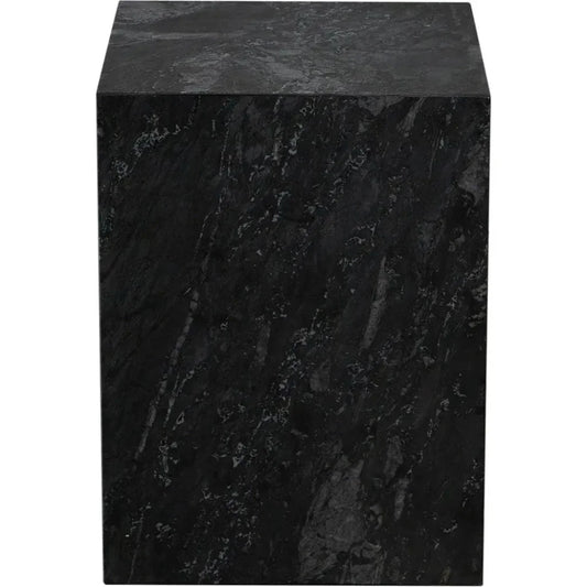 Ark Genuine Black Marble Square Pedestal End Table - LOOMLAN - Diamond Sofa - Side Tables