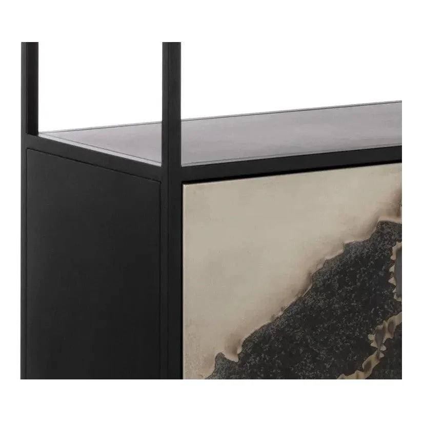 Arlington Unique Patina Black Iron Etagere-Etageres-SUNPAN-LOOMLAN