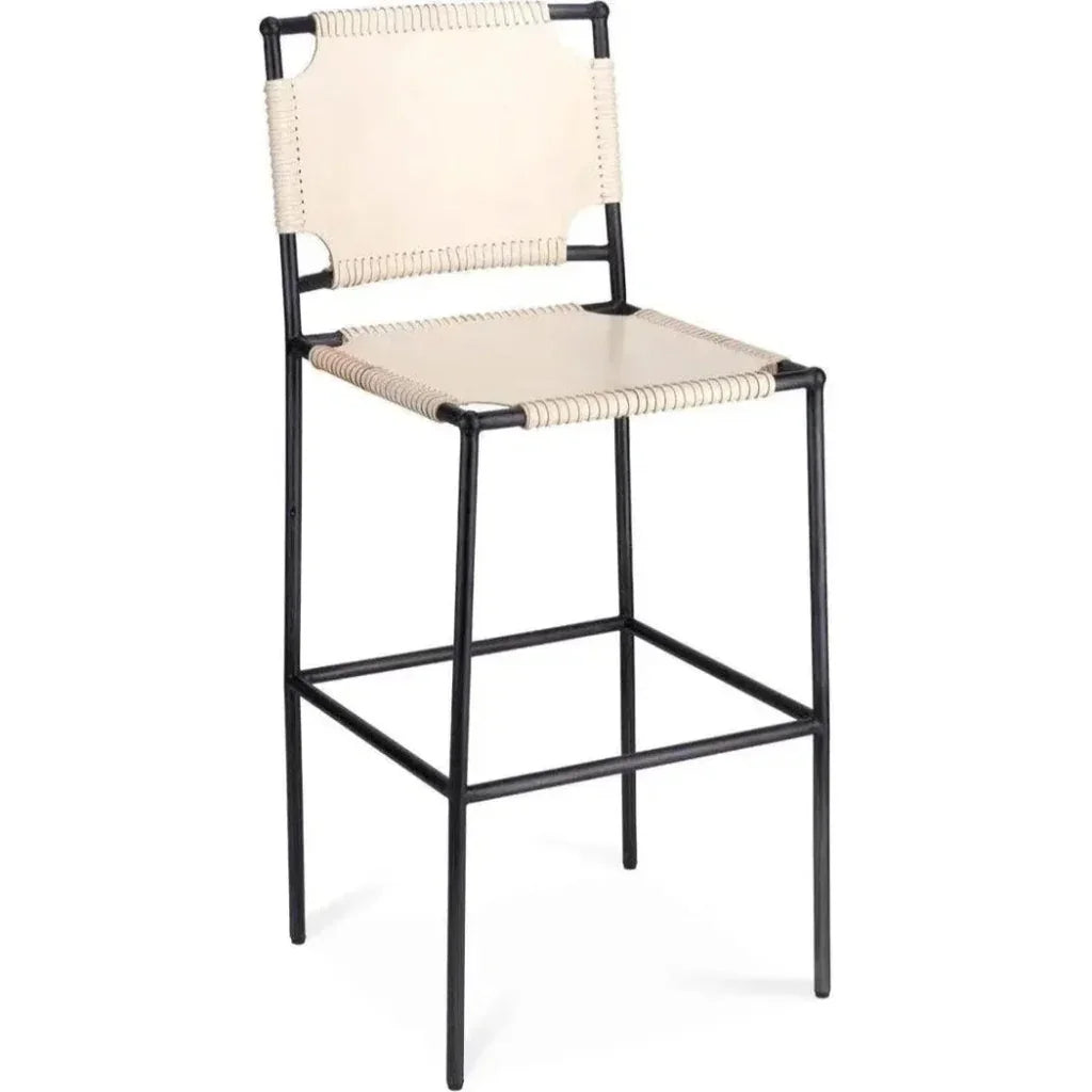 Asher Full Grain Leather Bar Stool