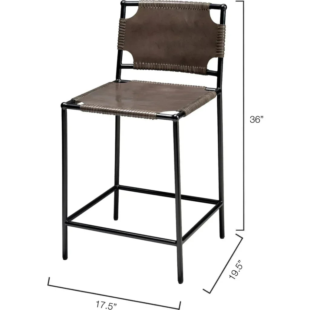 Asher Full Grain Leather Counter Stool