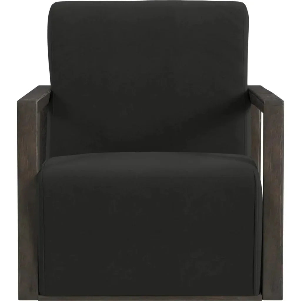 Asher Wood Black Accent Arm Chair - LOOMLAN - Bassett Mirror - Club Chairs