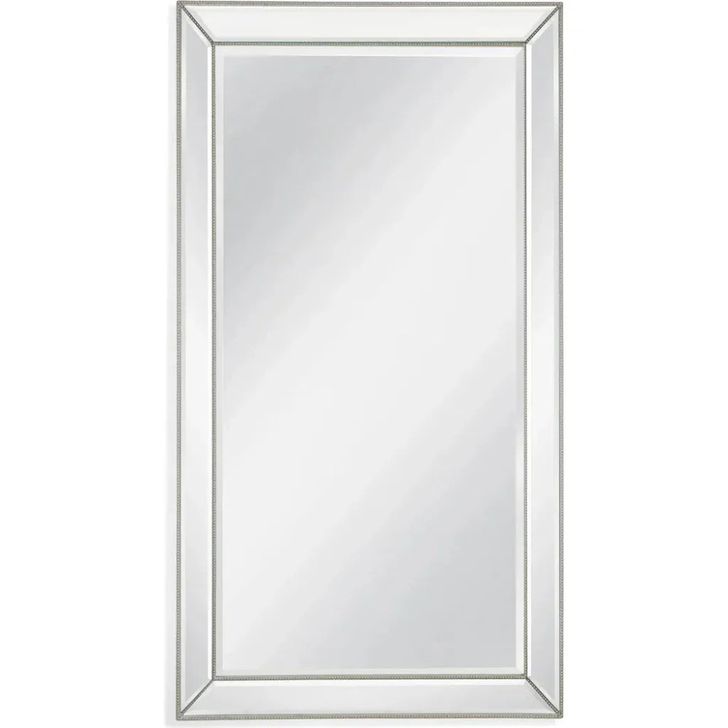 Ashley Metal Silver Vertical Floor Mirror-Floor Mirrors-Bassett Mirror-LOOMLAN