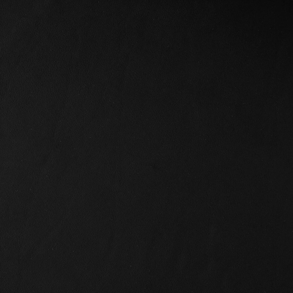 Augustus Matte Black Leather Ottoman-Ottomans-Noir-LOOMLAN