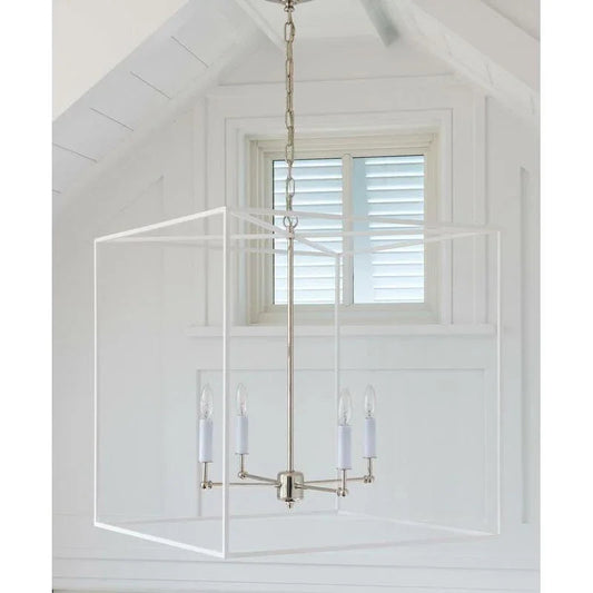 Avalon Clean White Finish Hanging Chandelier - LOOMLAN - Wildwood - Chandeliers