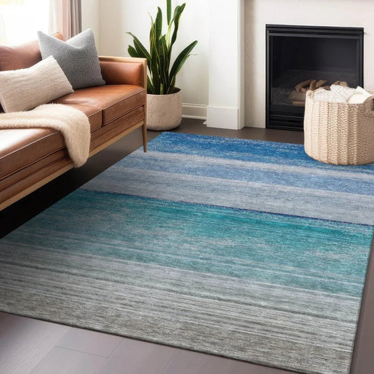Avanora Blue Washable Indoor - Outdoor Rug - LOOMLAN - LOOMLAN Rugs - Outdoor Rugs