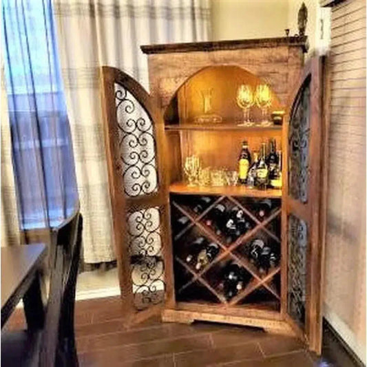 Avendor Arched Double Door Home Bar Cabinet-Home Bar Cabinets-LOOMLAN-LOOMLAN