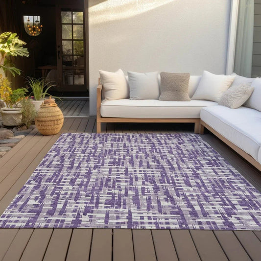 Ayani Purple Washable Indoor-Outdoor Rug-Outdoor Rugs-LOOMLAN Rugs-LOOMLAN