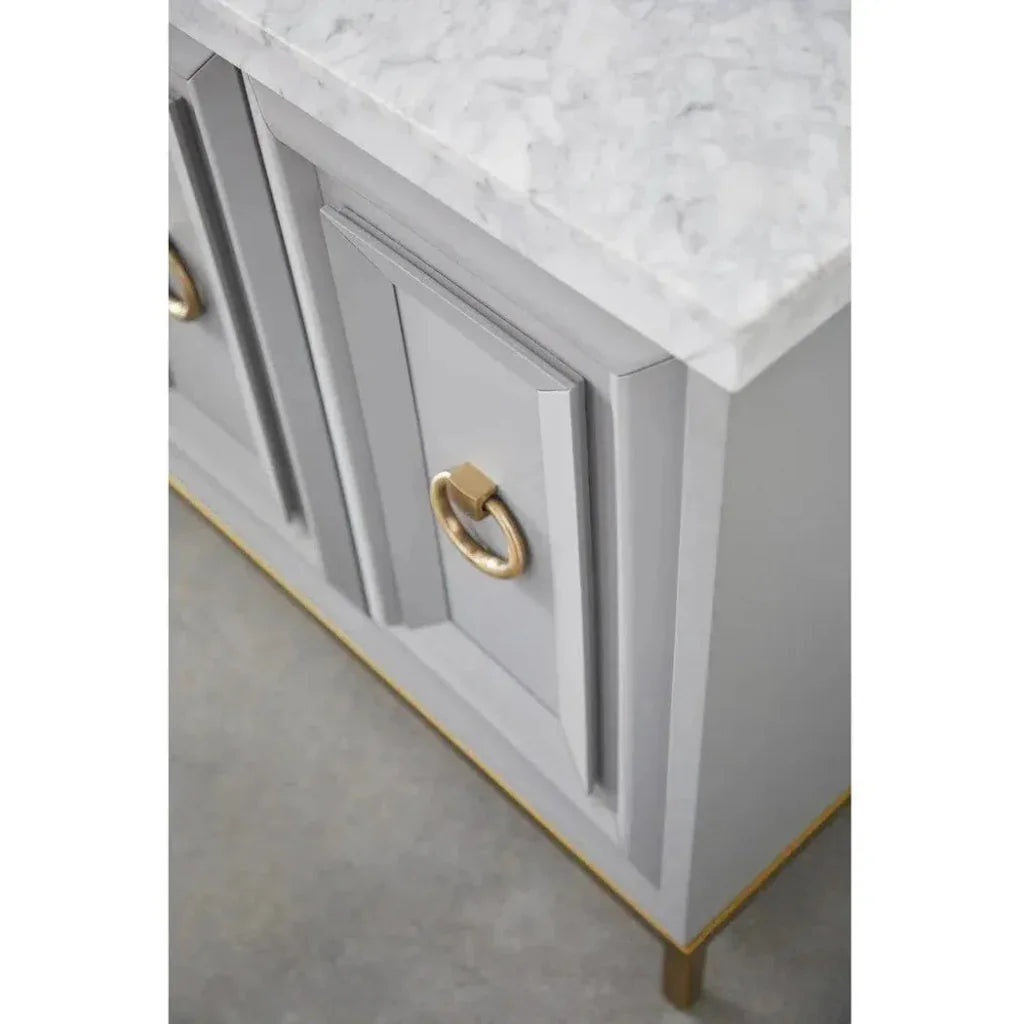 Azure Carrera Sideboard White Marble Gray - LOOMLAN - Essentials For Living - Sideboards