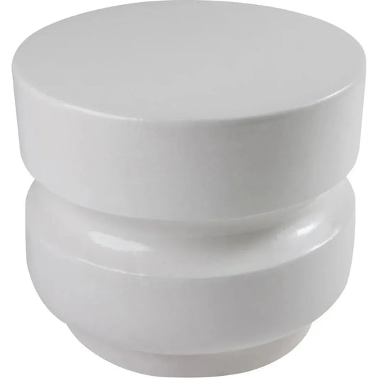 Balance Garden Stool 18" - White Outdoor End Table-Garden Stools-Seasonal Living-LOOMLAN