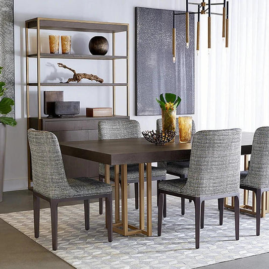 Baldessara Steel Frame Dark Brown Etagere-Etageres-SUNPAN-LOOMLAN