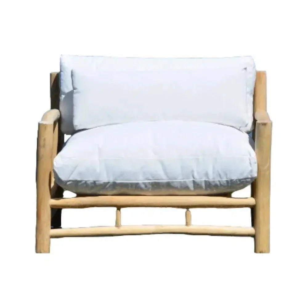 Bali Outdoor Patio Lounge Chair Teak Olefin Cushion-Outdoor Lounge Chairs-Artesia-LOOMLAN