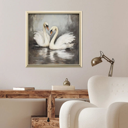 Ballet of the Swans I Black Framed Wall Art