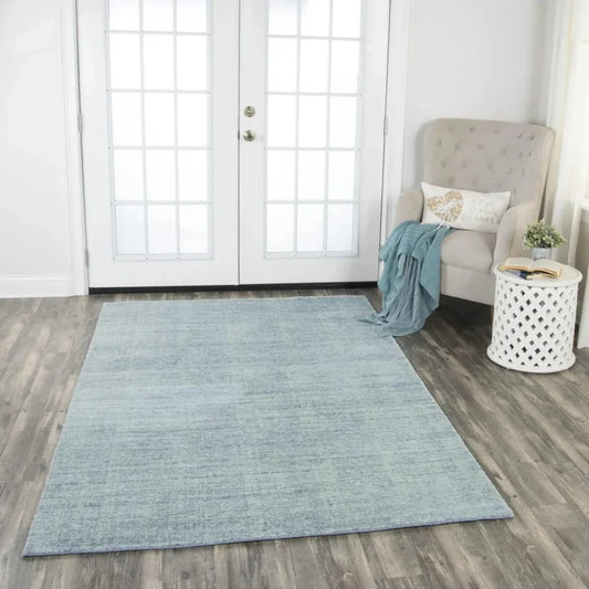 Bamb Solid Blue Area Rugs For Living Room - LOOMLAN - LOOMLAN - Area Rugs