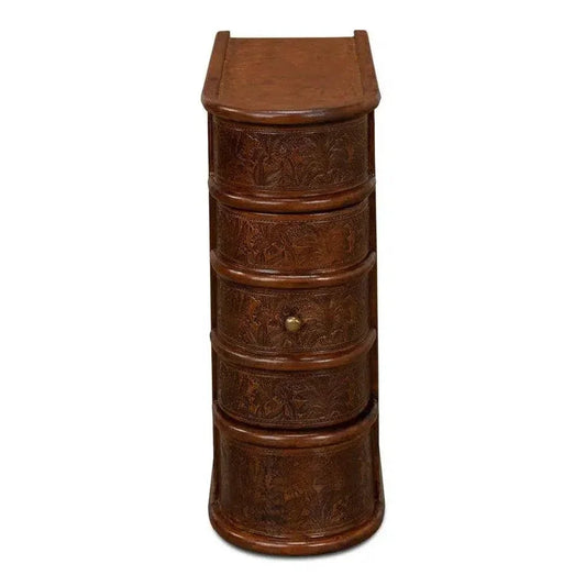 Barnes Leather Book Side Table - LOOMLAN - Sarreid - Side Tables