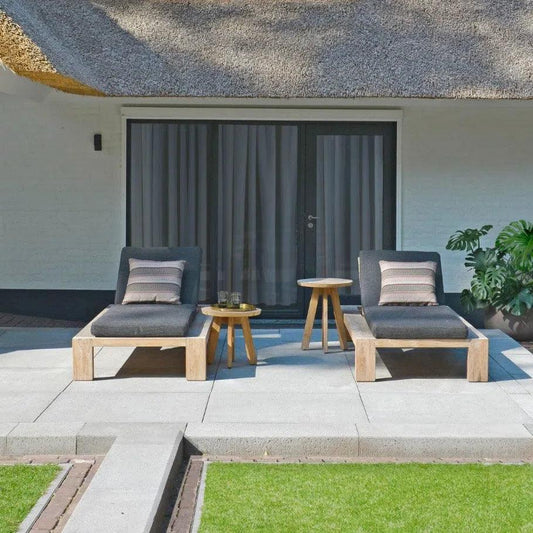 Batak Teak Wood Sun Lounger-Outdoor Cabanas & Loungers-Artesia-LOOMLAN