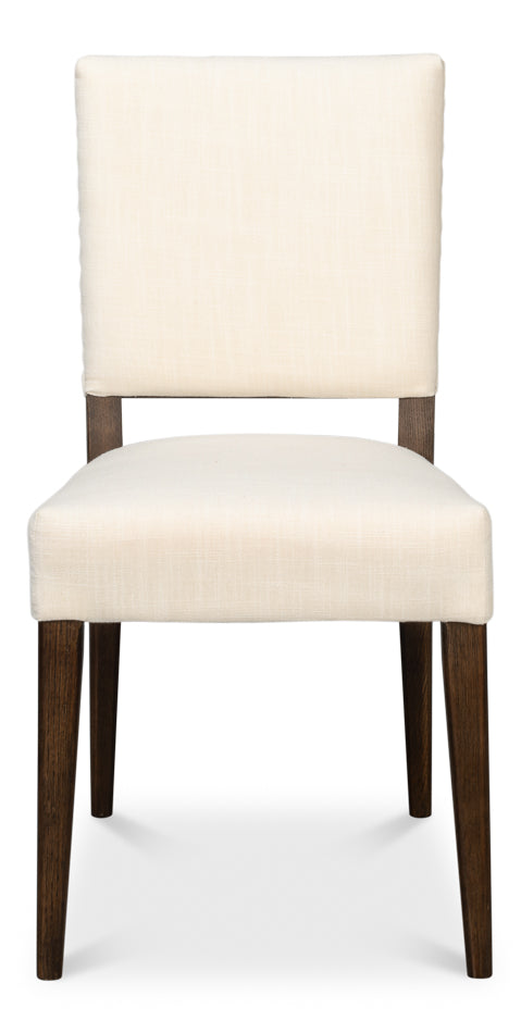 Bauhaus Ivory Linen Armless Dining Chair (Set Of 2)