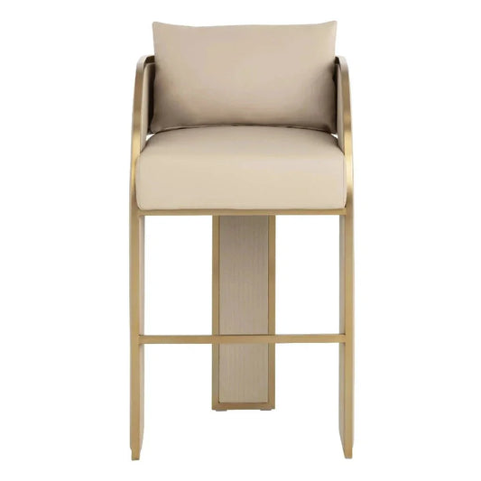 Baz Leather Barstool - LOOMLAN - SUNPAN - Bar Stools