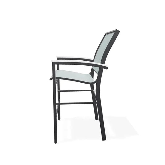 Bazza Stacking Balcony Height MGP Armed Cafe Chair-Outdoor Accent Chairs-Telescope-LOOMLAN