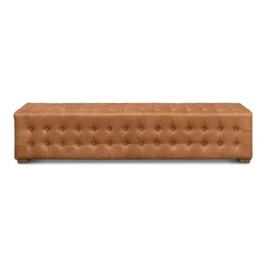 Beam Bench Tufted Leather - LOOMLAN - Sarreid - Bedroom Benches