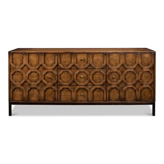 Becket Sideboard Brown Buffet for Dining Room - LOOMLAN - Sarreid - Sideboards