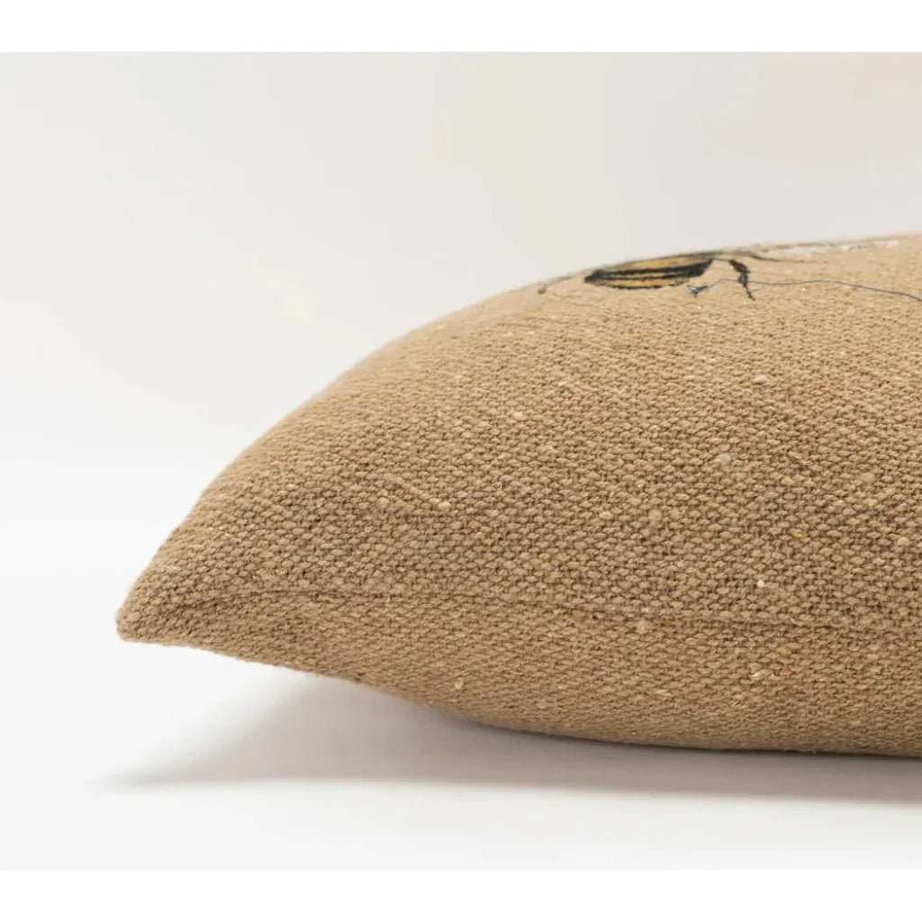 Bee Brown Lumbar Pillow With Insert - LOOMLAN - LOOMLAN - Throw Pillows