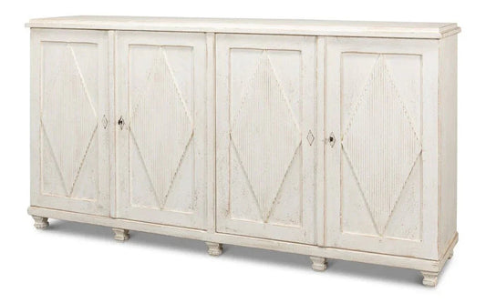 Beecher Whitewash Wooden Sideboard - LOOMLAN - Sarreid - Sideboards
