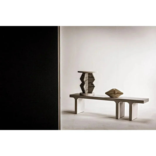 Belasco Marble White Round Side Table - LOOMLAN - Noir - Side Tables