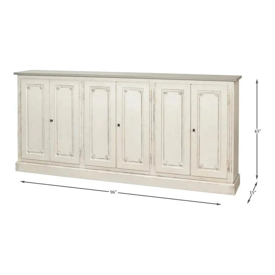 Bellagio Sideboard 96" White Grey - LOOMLAN - Sarreid - Sideboards