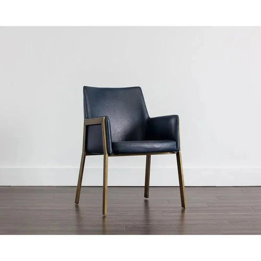 Bernadette Leather Dining Armchair - LOOMLAN - SUNPAN - Dining Chairs
