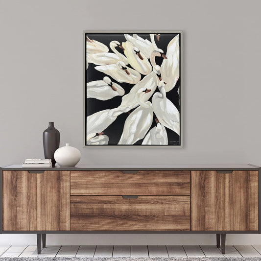 Bevy Deep Black Canvas Art