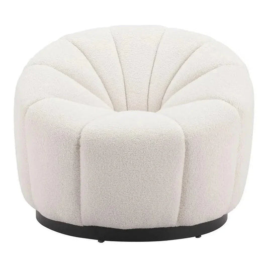 Bhutan Wood & Steel Cream Accent Chair - LOOMLAN - Zuo Modern - Club Chairs