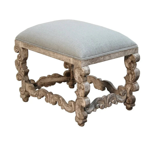 Bianca Grey Performance Fabric Ottoman - LOOMLAN - Peninsula Home - Ottomans