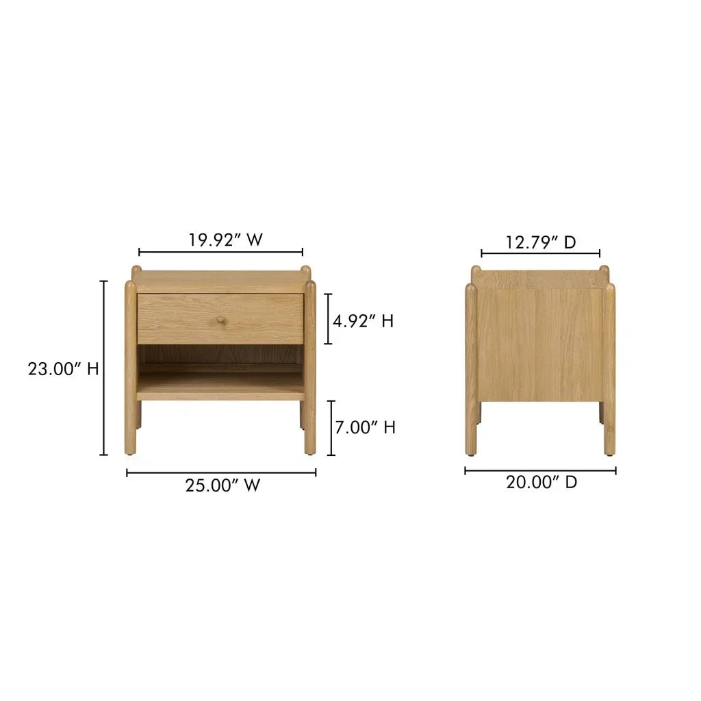 Billy Natural Oak Design Nightstand - LOOMLAN - Moe's Home - Nightstands