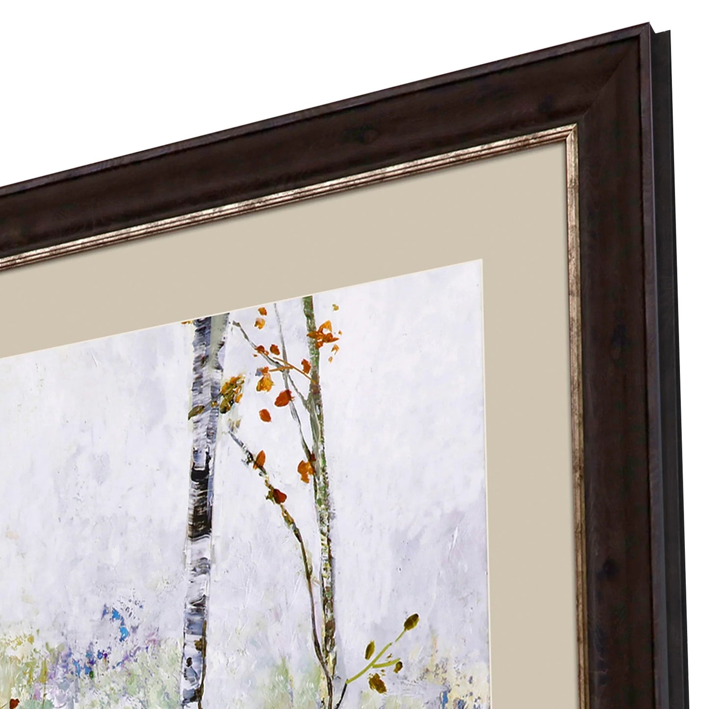 Birch Forest Green Framed Wall Art