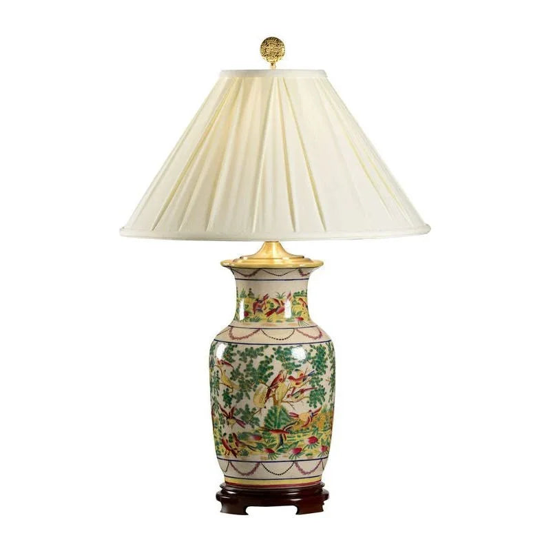 Birds' Paradise Hand Painted Porcelain Table Lamp - LOOMLAN - Wildwood - Table Lamps