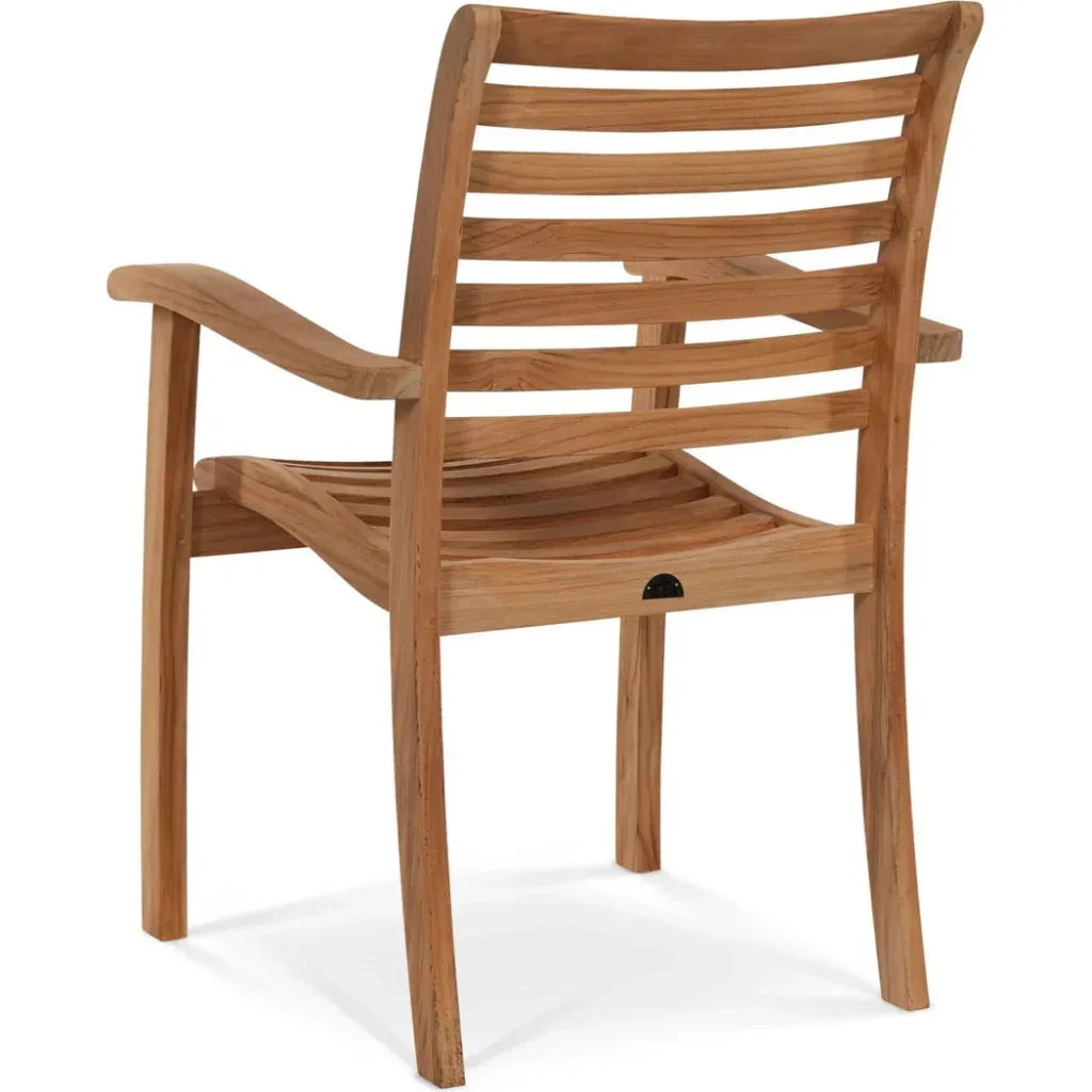 Birmingham Stacking Teak Outdoor Dining Armchair 4PC-Outdoor Dining Chairs-HiTeak-LOOMLAN