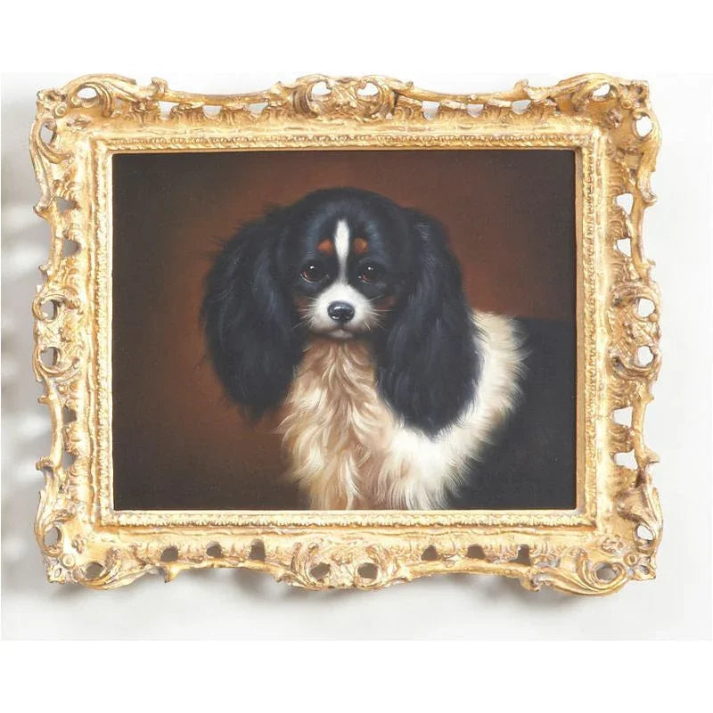 Bk King Charles Span Golden Framed Artwork-Framed Wall Art-Chelsea House-LOOMLAN