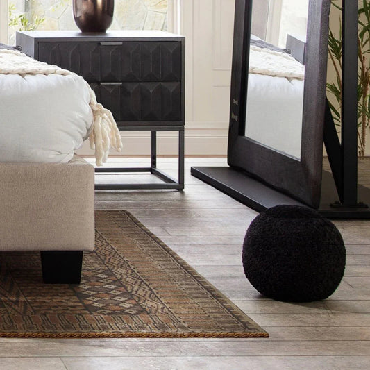 Black Faux Sheepskin Round Accent Pillow (Set of 2) - LOOMLAN - Diamond Sofa - Throw Pillows