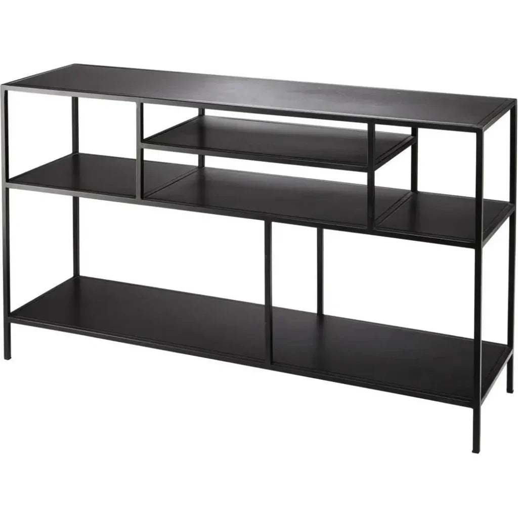 Black Iron Element Shelved Console Table - LOOMLAN - Jamie Young - Console Tables