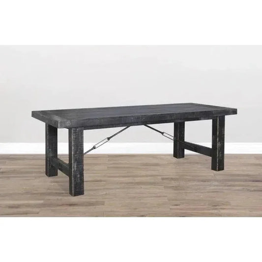 Black Sand Extension Table Black-Dining Tables-Sunny D-LOOMLAN