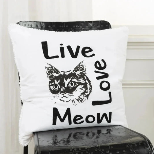 Black Skye Words Decorative Couch Pillows Down Insert - LOOMLAN - LOOMLAN - Throw Pillows