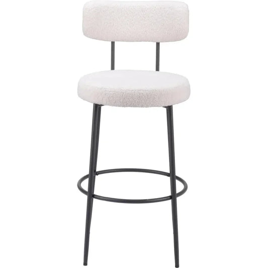 Blanca Barstool (Set of 2) Ivory - LOOMLAN - Zuo Modern - Bar Stools