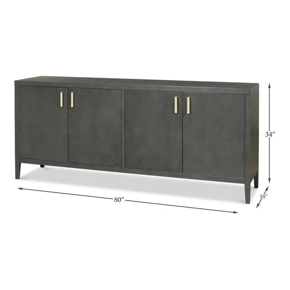 Blanco 4 Door Buffet Stone Grey - LOOMLAN - Sarreid - Sideboards