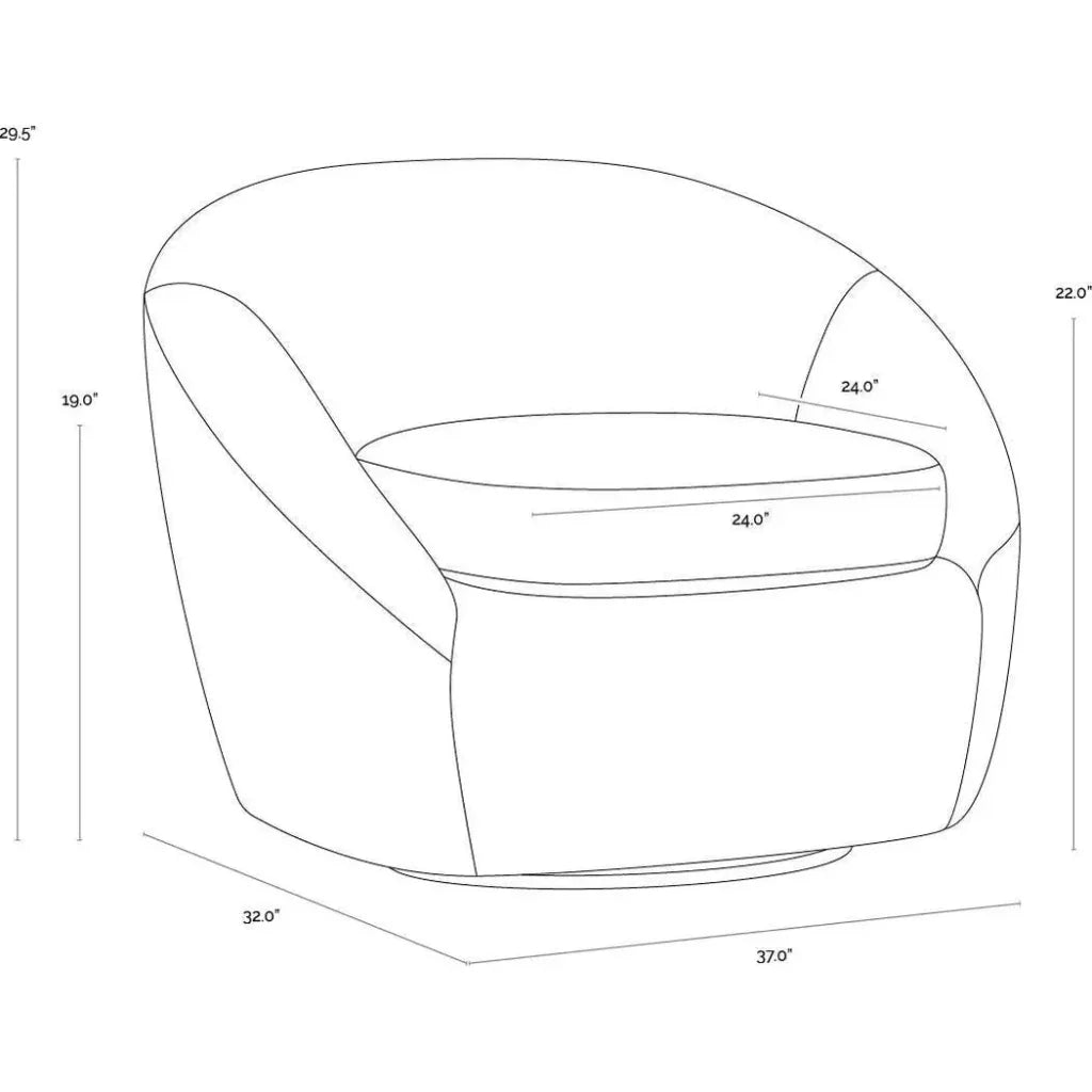 Bliss Fabric Swivel Lounge Chair - LOOMLAN - SUNPAN - Club Chairs